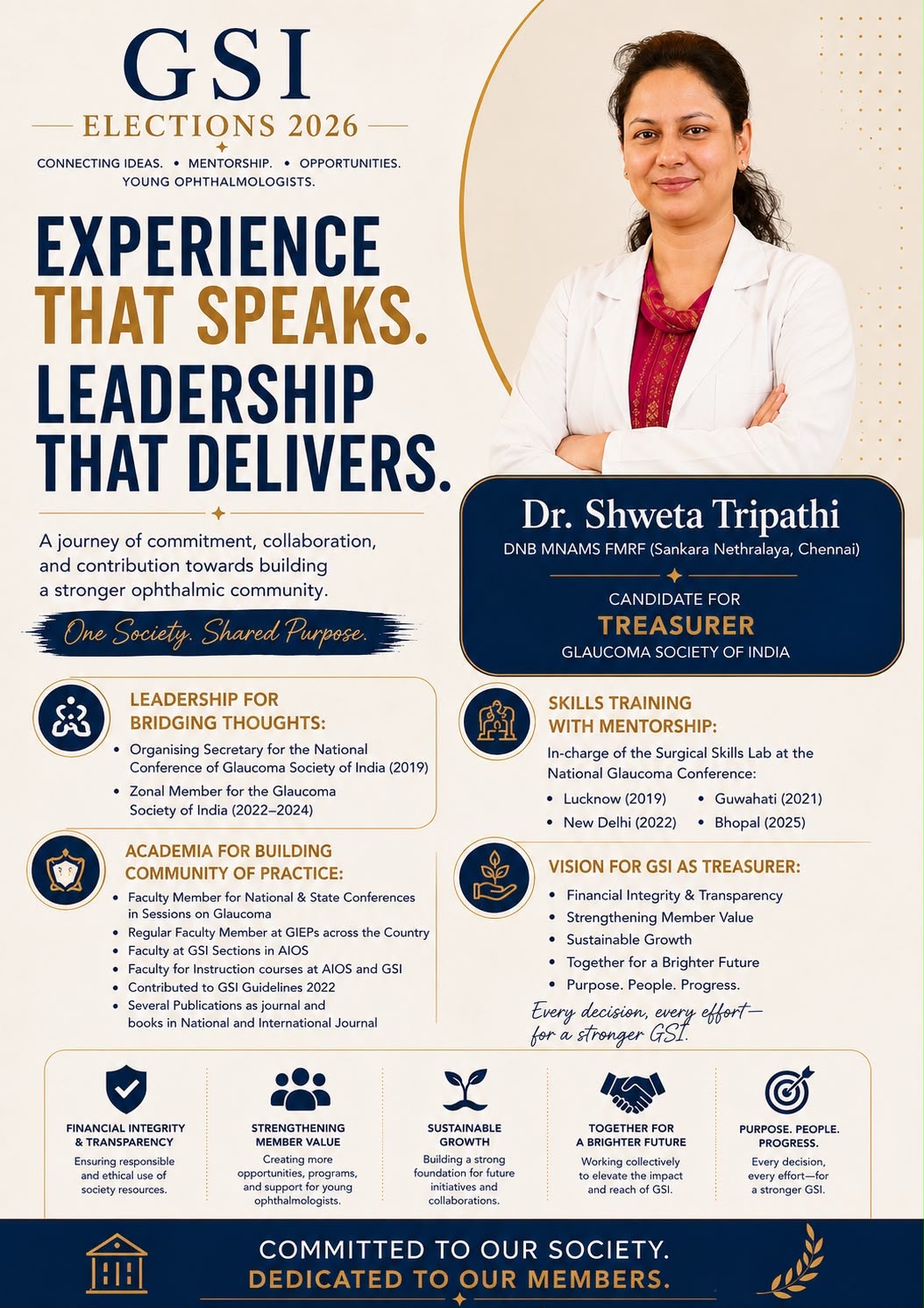Experience That Speaks — Dr. Shweta Tripathi campaign flyer